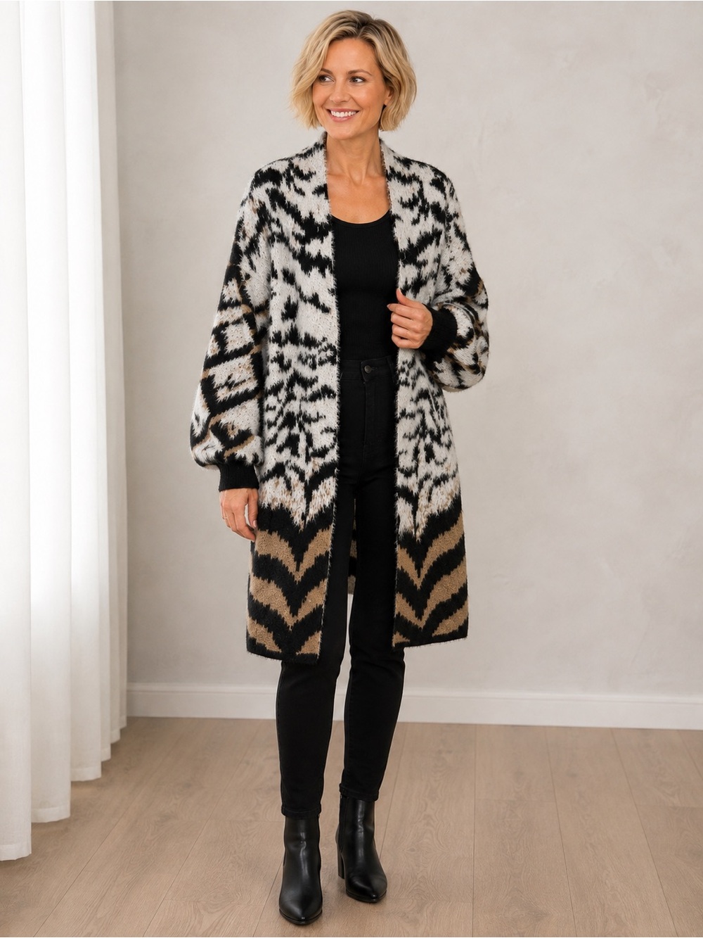 Rain + Rose Open Front Long Cardigan Sweater